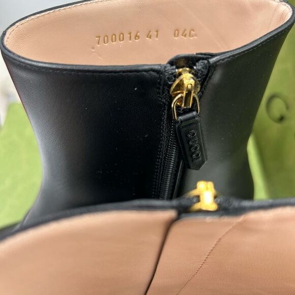 Women’s Gucci, Leather GG Blondie, 55 mm ankle boots size 41 made in Italy - Picture 6 of 12
